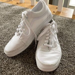 Women’s size 9, white Vans, worn once